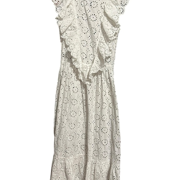 Zara White Ruffle Midi Dress - Picture 5 of 8
